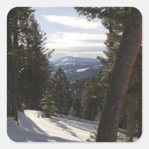 Madison Mountains im Winter in Montana Quadratischer Aufkleber