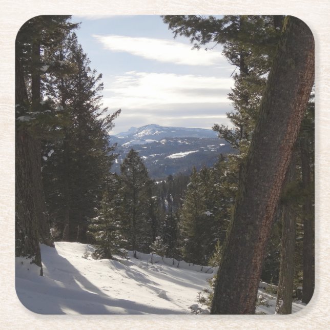 Madison Mountains im Winter in Montana Rechteckiger Pappuntersetzer (Vorderseite)