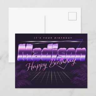 Madison Name Vorname lila Postkarte Geburtstag