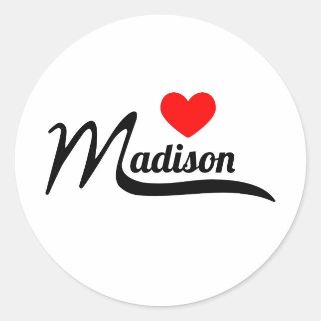 Madison Runder Aufkleber (Vorderseite)