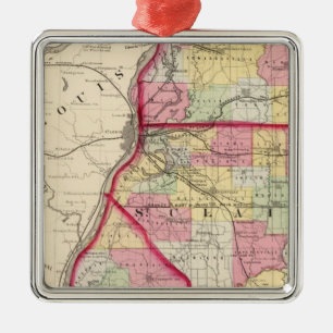 Madison, St Clair, Monroe Landkreise Silbernes Ornament