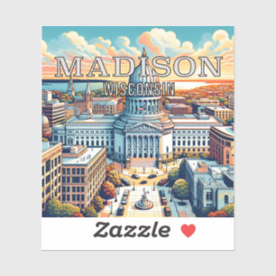 Madison Wisconsin 3 Inch Vinyl Sticker