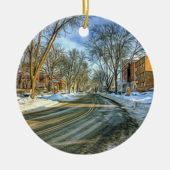 Madison, Wisconsin Cheese Keramik Ornament (Vorne)
