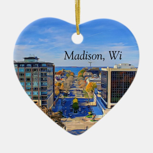 Madison, Wisconsin Cheese Keramik Ornament (Vorne)
