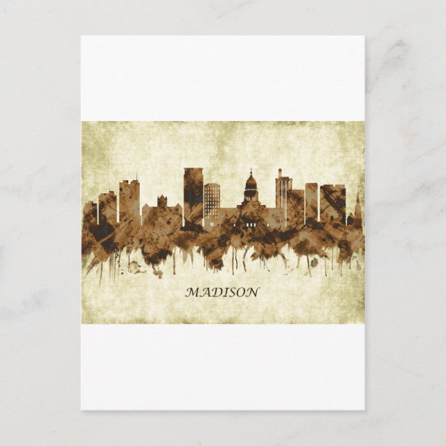 Madison Wisconsin City Feiertagspostkarte (Vorderseite)
