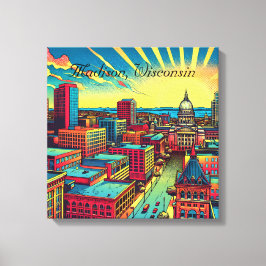 Madison, Wisconsin City Skyline bei Sunset Leinwanddruck
