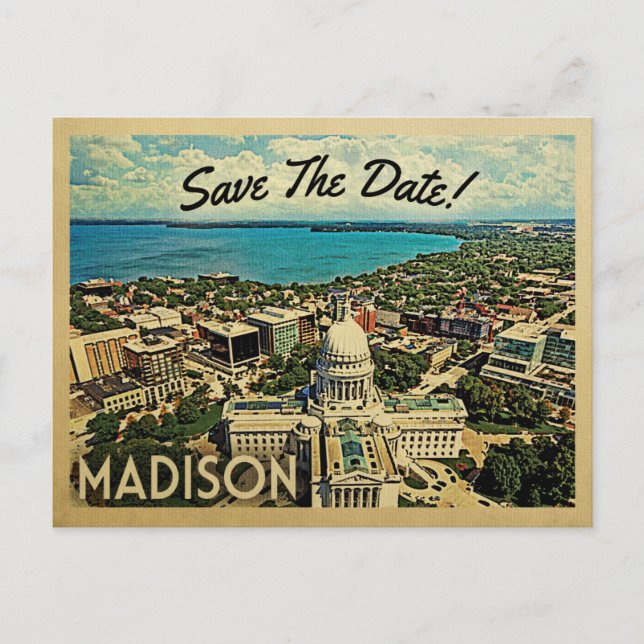 Madison Wisconsin Enregistrer La Date Cartes Posta (Devant)