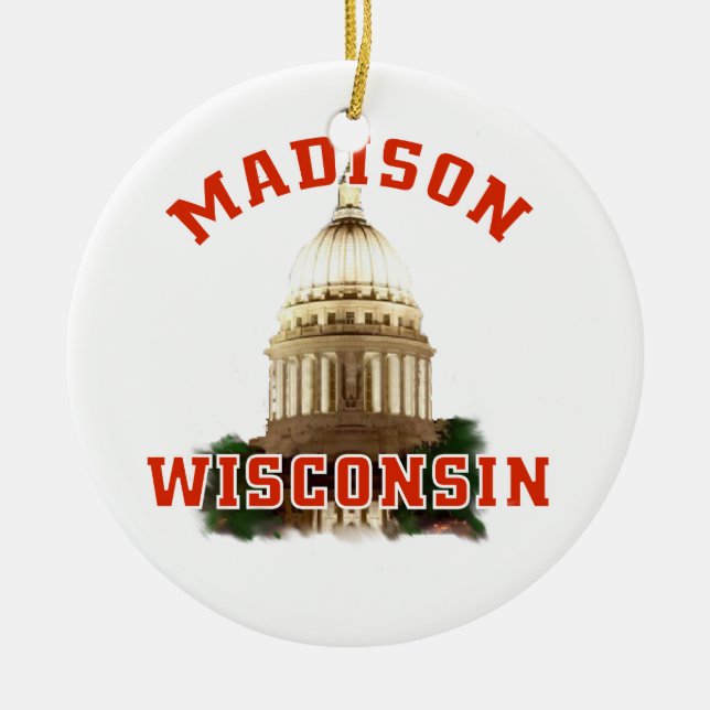 Madison, Wisconsin Keramik Ornament (Vorne)