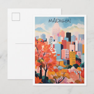 Madison Wisconsin Kunst Reise Postkarte