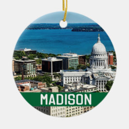 Madison Wisconsin Memento Foto Keramik Ornament