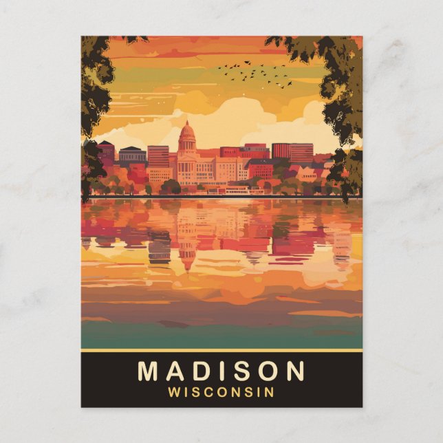 Madison, Wisconsin Postkarte (Vorderseite)