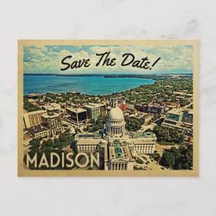 Madison Wisconsin Save the Date Vintage Postkarten