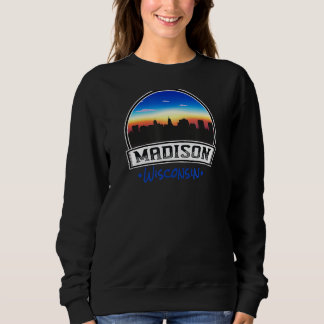 Madison Wisconsin Skyline Citycape The Badger Sta Sweatshirt