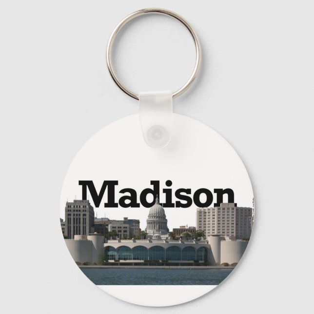 Madison Wisconsin Skyline mit Madison im Himmel Schlüsselanhänger (Vorderseite)