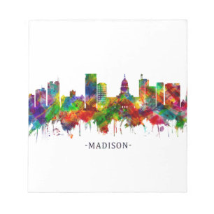 Madison Wisconsin Skyline Notizblock
