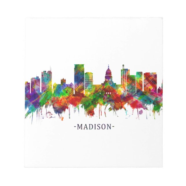 Madison Wisconsin Skyline Notizblock (Vorderseite)