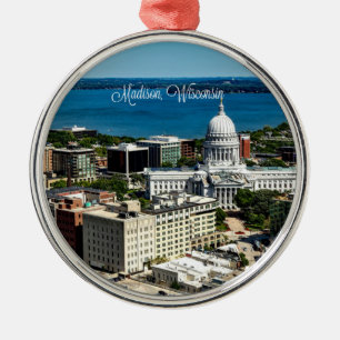 Madison, Wisconsin Skyline Ornament Aus Metall
