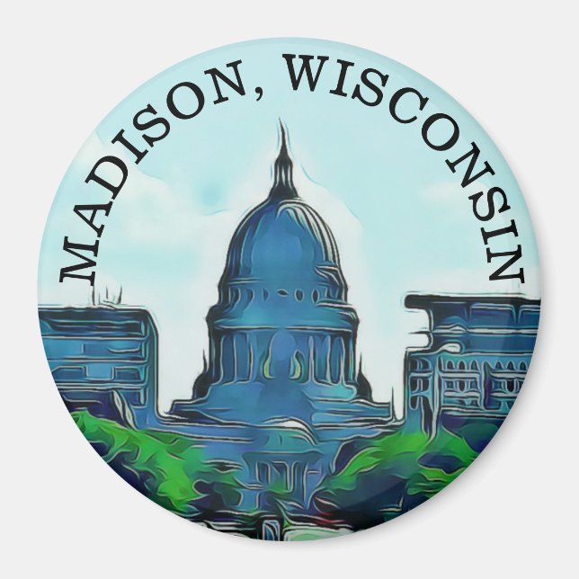 Madison, Wisconsin Souvenir Magnet (Vorne)