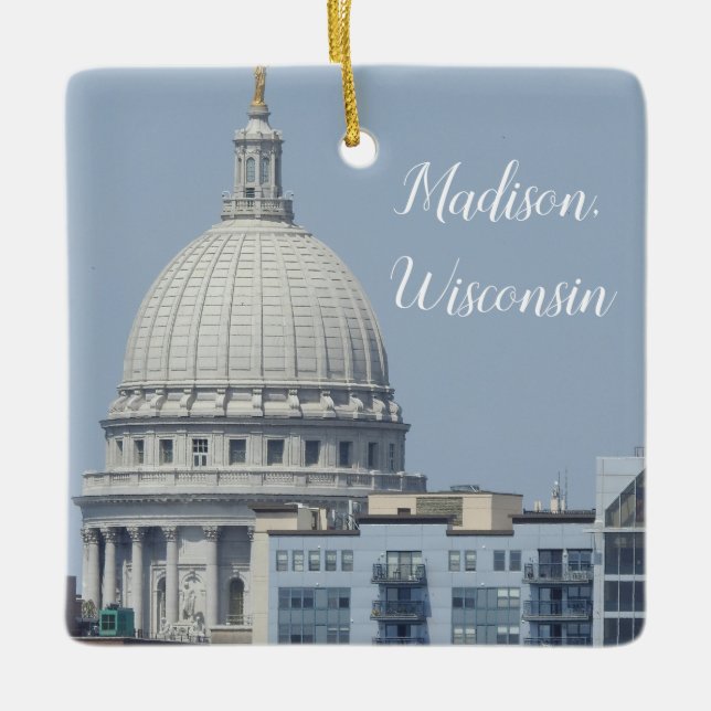 Madison, Wisconsin Staat Hauptstadt Keramikornament (Vorderseite)
