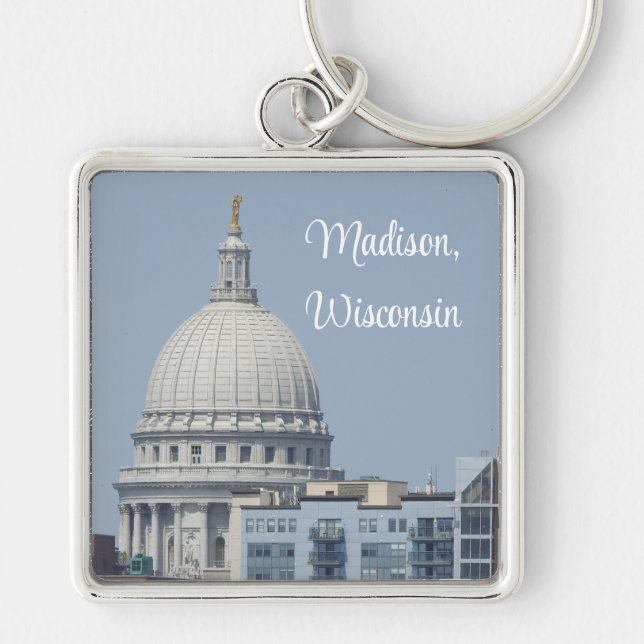 Madison, Wisconsin Staat Hauptstadt Schlüsselanhänger (Vorne)