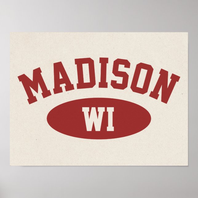 Madison, Wisconsin Vintage Athletic-Style Poster (Vorne)