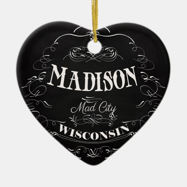 Madison, Wisconsin - wütende Stadt Keramikornament (Vorne)