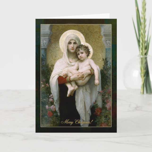Madona mit Rose Feiertagskarte (Vorderseite)