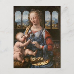 Madone au oeillet par Da Vinci Carte postale