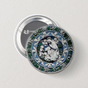 Madonna Adoring by Della Robbia Button