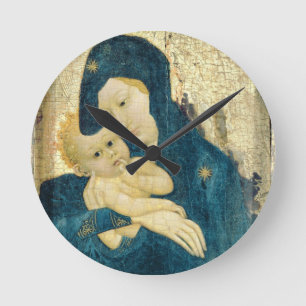 Madonna and Child, Bourgogne School (oil on panel) Runde Wanduhr