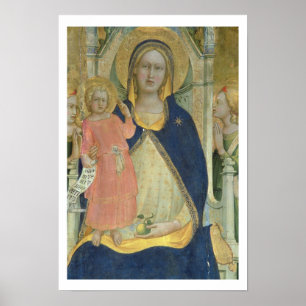 Madonna and Child enthroned with Saints, detail sh Poster