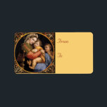 Madonna & Child Christmas Address Labels Adressaufkleber<br><div class="desc">Fügen Sie Ihrer Korrespondenz zu Weihnachten eine Touch der Eleganz hinzu mit Raphaels italienischem Renaissance-Meisterwerk,  der "Madonna della seggiola" oder "Madonna della sedia",  gemalt in 1513-14</div>
