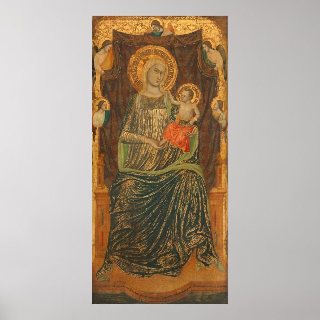 Madonna & Child, Giovanni Baronzio Kunstgewerbe Poster (Vorne)