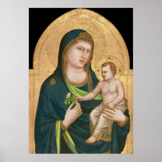 Madonna & Child - Poster des Beaux-Arts du 14ème s