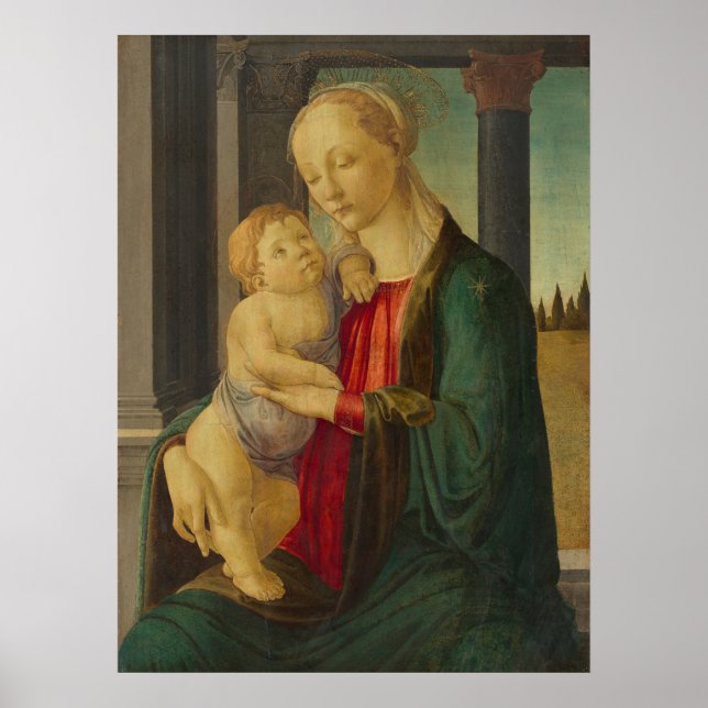 Madonna & Child, Sandro Botticelli Poster d'Art (Devant)