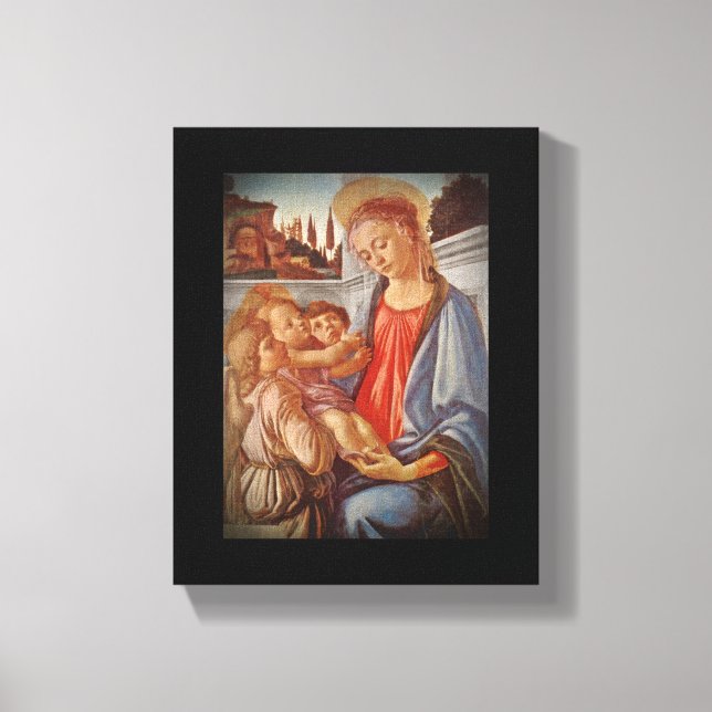 Madonna Christ Kind und Engel Leinwanddruck (Vorderseite)