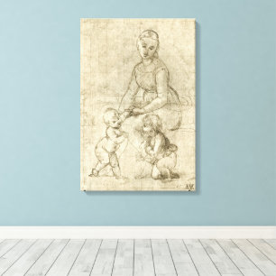 Madonna, Christus, Johannes der Täufer von Rapahel Leinwanddruck