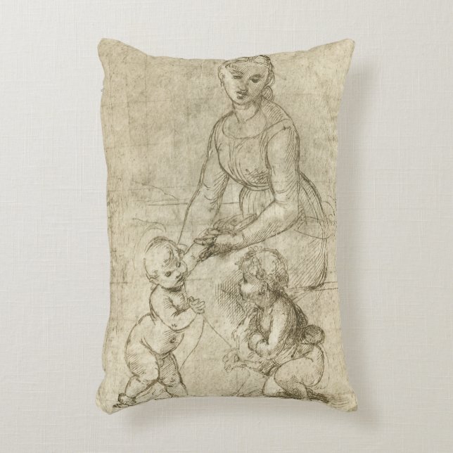 Madonna, Christus und Johannes Baptist von Rapahel Dekokissen (Vorderseite(Vertikal))