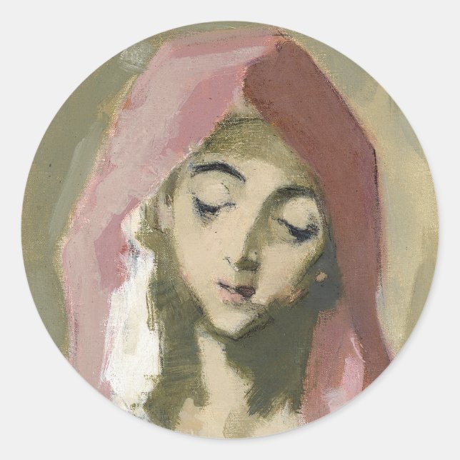 Madonna de la Charité, Helene Schjerfbeck Runder Aufkleber (Vorderseite)