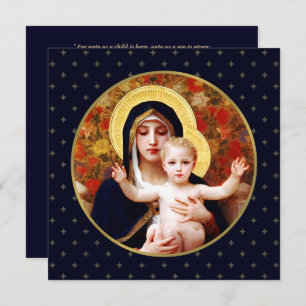 Madonna de W. Bouguereau. Carte de Noël religieuse