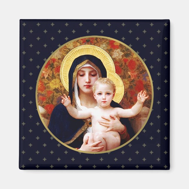 Madonna de W. Bouguereau. Magnets cadeaux de Noël (Devant)