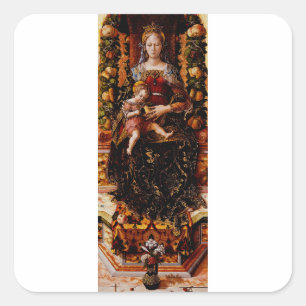 Madonna della Candeletta von Carlo Crivelli Quadratischer Aufkleber