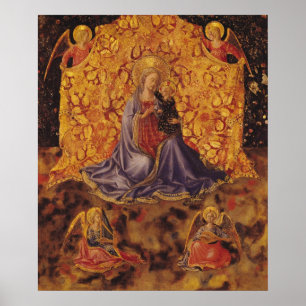 Madonna der Bescheidenheit mit Christuskind und Poster