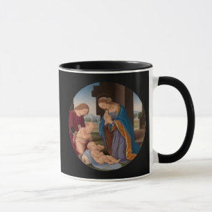 Madonna, der das Kind mit dem Säuglings-Heiligen Tasse