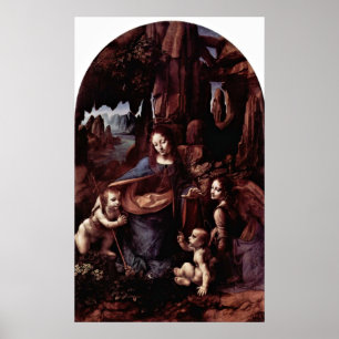 Madonna der Felsen durch Leonardo da Vinci Poster