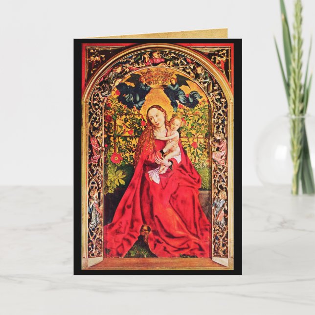 MADONNA DER ROSE BOWER FEIERTAGSKARTE (Vorderseite)