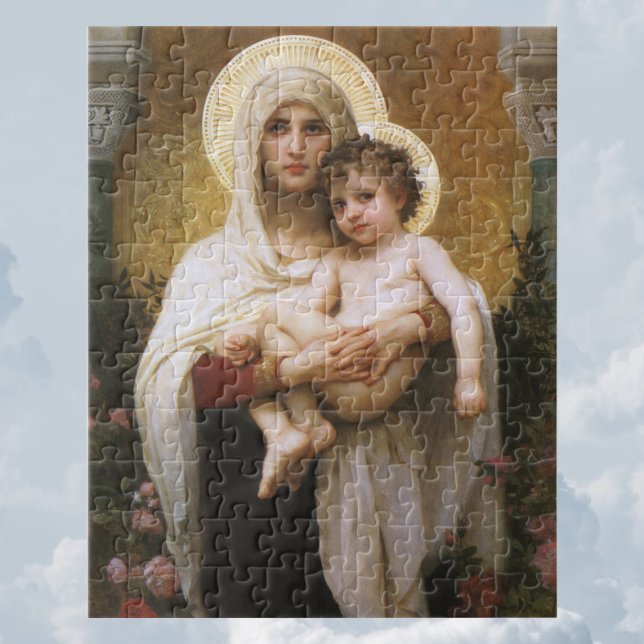 Madonna der Rose von Bouguereau (Madonna of the Roses by Bouguereau Jigsaw Puzzle)