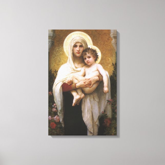 Madonna der Rose von Bouguereau Leinwanddruck (Vorderseite)