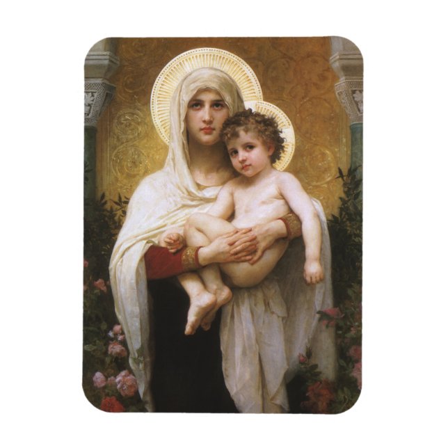 Madonna der Rose von Bouguereau Magnet (Vertikal)