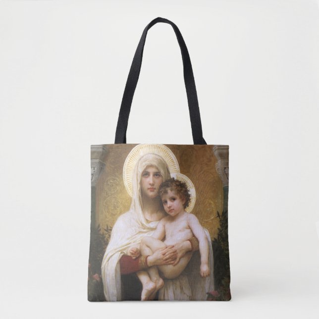 Madonna der Rose von Bouguereau Tasche (Vorderseite)